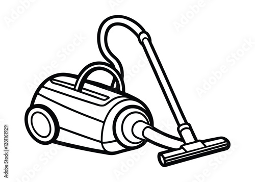 Silhouette of vacuum cleaner isolated on a white background