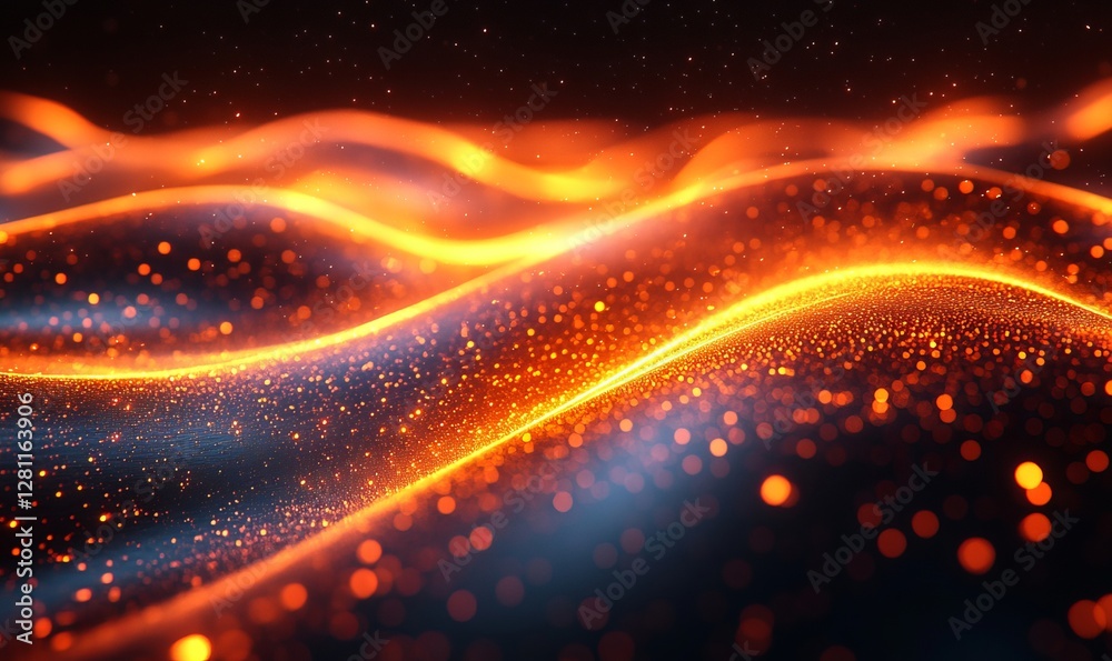 Vibrant Abstract 3D Neon Waves with Glittering Particle Lights - Futuristic Illuminated Background for Digital Art and Design Concepts, Generative AI Vibrant Abstract 3D Neon Waves with Glittering Particle Lights - Futuristic Illuminated Background for Digital Art and Design Concepts, Generative AI