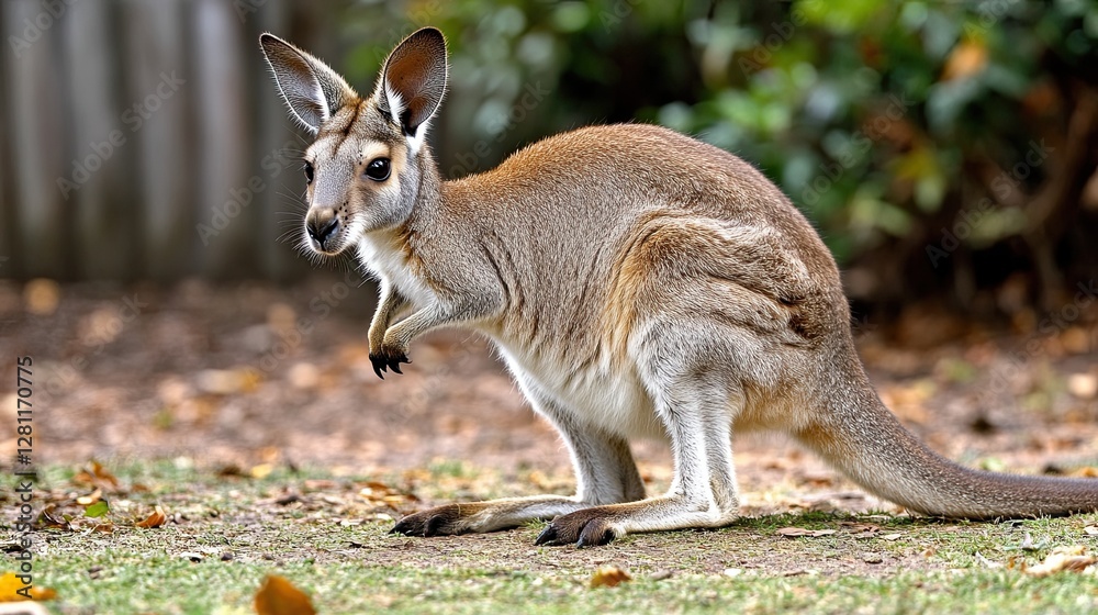 Captivating Profile of a Red-Necked Wallaby in Its Natural Habitat, Showcasing Wildlife Beauty. Captivating Profile of a Red-Necked Wallaby in Its Natural Habitat, Showcasing Wildlife Beauty.