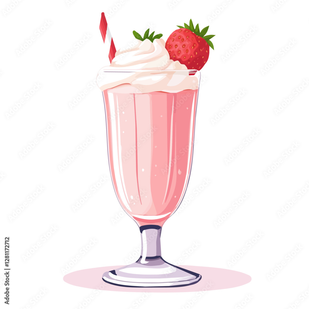 Flat vector strawberry milkshake, minimalist design, isolated on a white background.
Flat vector strawberry milkshake, minimalist design, isolated on a white background.