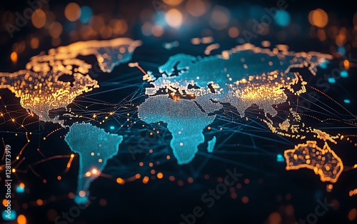 Global enterprise navigating complex international risks, datadriven risk models, interconnected countries and business strategies, realtime decisionmaking process photo