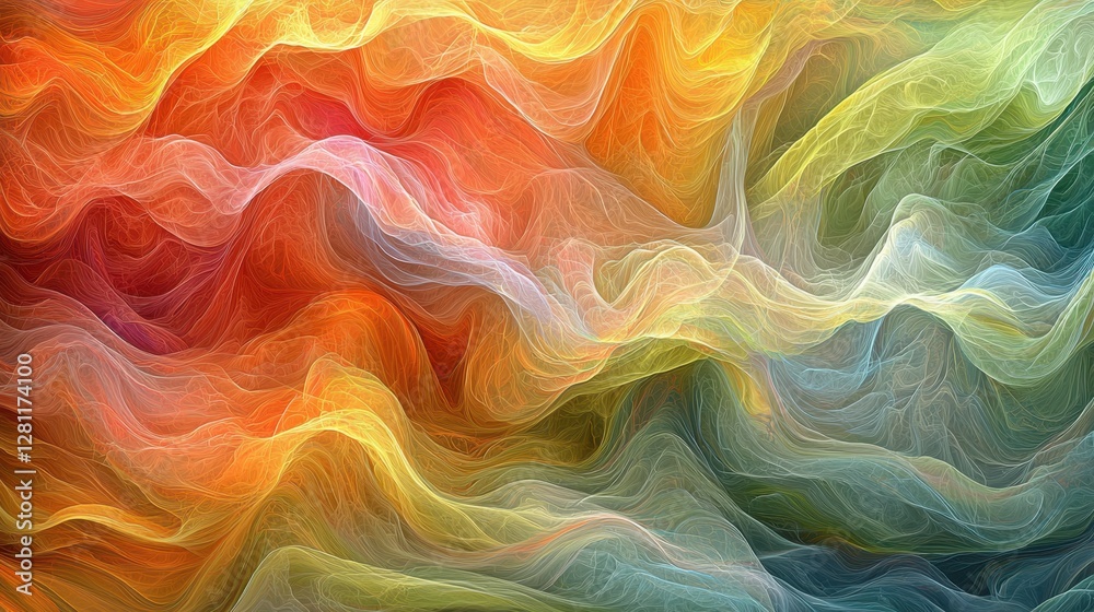 Obraz premium Abstract visualization of air pollution as cascading streams of pollution