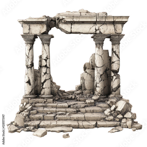 Wallpaper Mural Haunted and shattered relic of an ancient civilization isolated on transparent background Torontodigital.ca