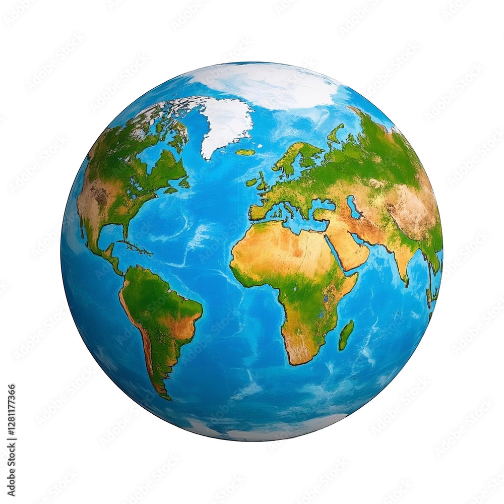 Naklejka premium Detailed High-Resolution Image of Earth from Space, Isolated on a Transparent Background