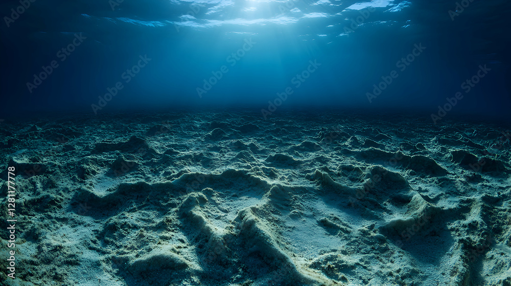 Fototapeta premium Mesmerizing underwater landscape capturing sun rays filtering through ocean depths