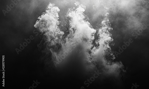 Dramatic Dark Cloudy Sky with Atmospheric Smoke Texture for Mysterious and Moody Backgrounds or Conceptual Scenes, Generative AI