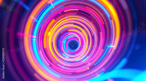 Obraz na płótnie abstract astral corridor-portal with bright neon light effects, spirals of light w salonie