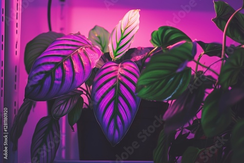 Artificial lighting with an ultraviolet lamp is used for growing indoor plants