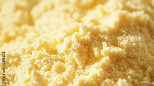 Vibrant closeup of grated yellow cheese with soft shadows