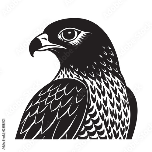 Javan hawk eagle silhouette Vector Illustration