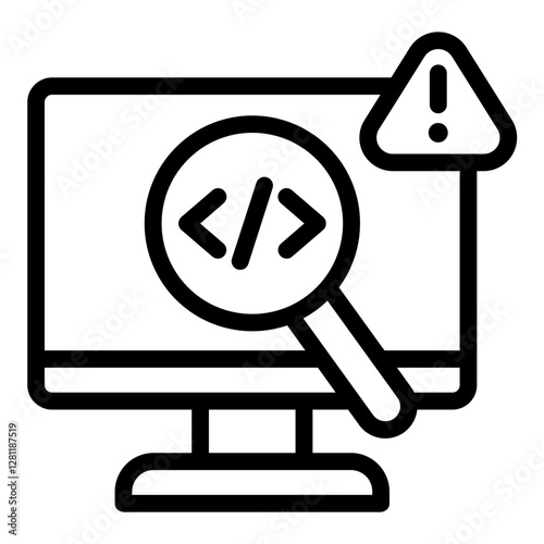 Code issue icon. Vector line icon