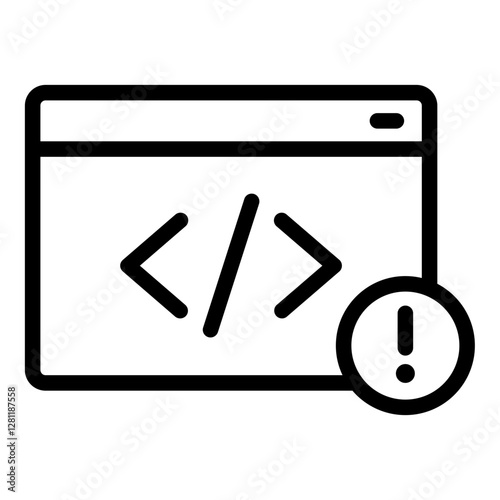 Code issue icon. Vector line icon