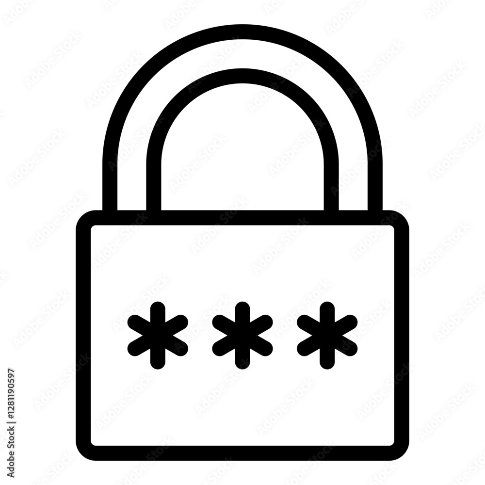 Password icon. Vector line icon Password icon. Vector line icon
