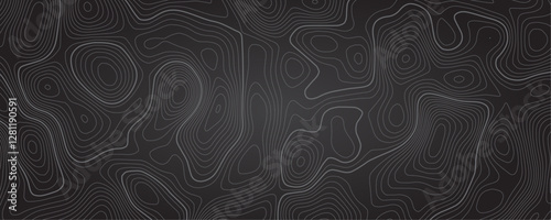 Abstract background wavy topographic line map. Contour geography map grid abstract backdrop. Seamless pattern and banner design. Modern and dynamic feel to topographic mapping vector illustration.