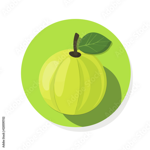 2D flat vector illustration single Amla icon isolated on a white background.

