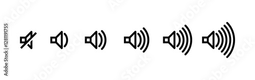 Vector illustration of Sound Control icon set isolated on transparent background