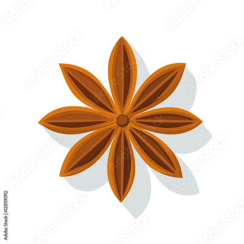 2D flat vector illustration single Anise icon isolated on a white background.

