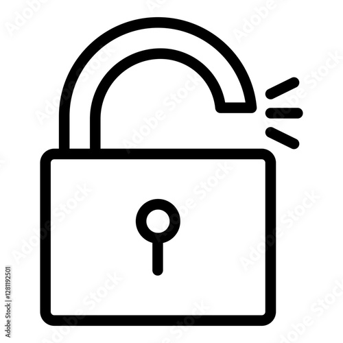 Unlock icon. Vector line icon