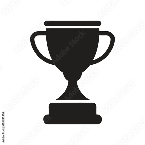 Trophy cup icon. Victory cup vector, trophy silhouette