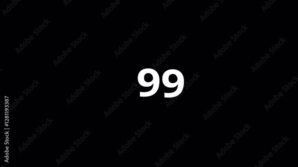 number counter animation 100 on a transparent background, one hundred Animated counting Numbers with alpha channel for likes, views, amount concepts in 4k. number counter animation 100 on a transparent background, one hundred Animated counting Numbers with alpha channel for likes, views, amount concepts in 4k.