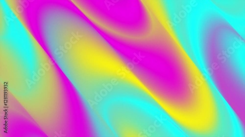 Colorful liquid waves abstract motion background. Smooth Gradient Waves with Vibrant Pink, Yellow, and Aqua Tones. High-Quality 4K Digital Art for Modern Aesthetics and Trendy Design Concepts.