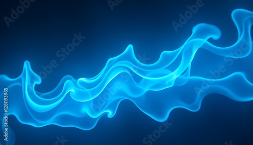 Ultra-bright cyan flames bursting in fluid motion, glowing with an electric energy, creating a dynamic and intense fire display