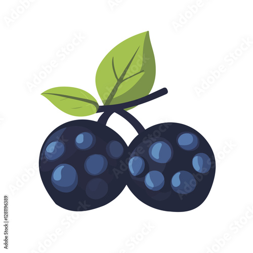 2D flat vector illustration Bilberry icon isolated on a white background.

