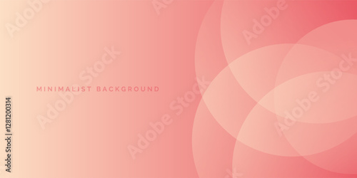 Abstract minimalist banner background, pastel colorful, cherry crush and peach cream gradient. Circle effect style art