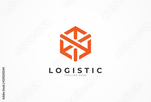 Logistic Logo, three arrow in cube shape combination, usable for logistic and business logos, flat design logo template, vector illustration