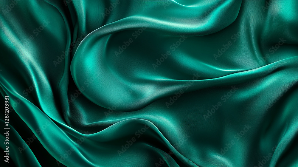 Obraz premium Luxurious emerald green to deep teal gradient background
