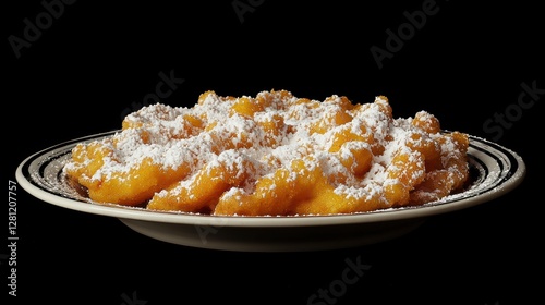 Sugary carnivalstyle fried dough fritters on a plate photo