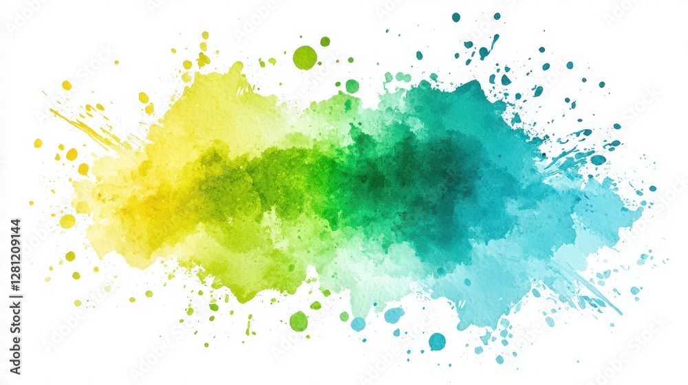 Obraz premium Abstract watercolor splash in blues and greens