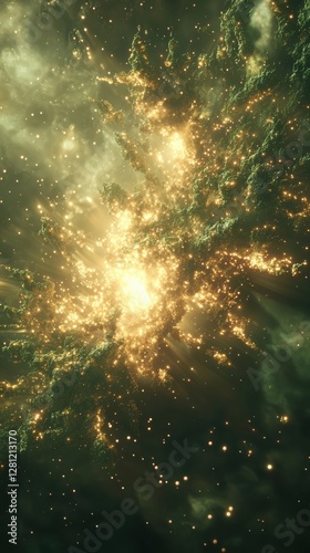 Radiant nebula a dreamy cosmic explosion in deep space