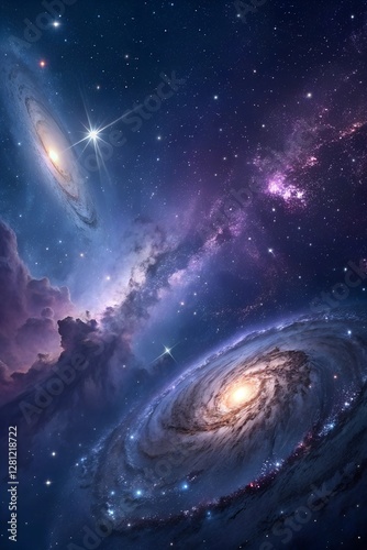 Celestial Wonders of the Universe: A Stunning Realistic Depiction of Galaxies, Nebulas, and Black Holes in Deep Space