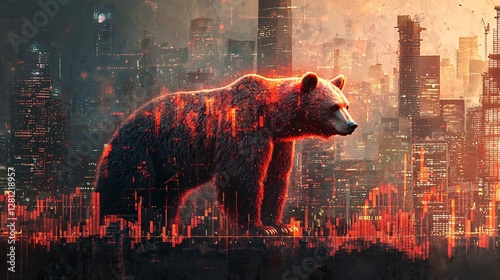 urban bear standout against futuristic cityscape