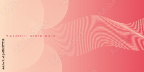 Minimalist banner background, pastel colorful, cherry crush and peach cream gradations. Circle effect style geometric, abstract background.