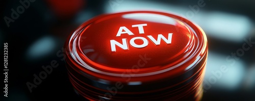 A 3D rendered red button with the words ACT NOW symbolizes urgency, immediate action, response, and the importance of taking swift decisive steps, Generative AI