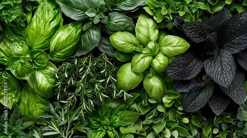 Lush Green Herb Collection Aromatic Culinary Herbs