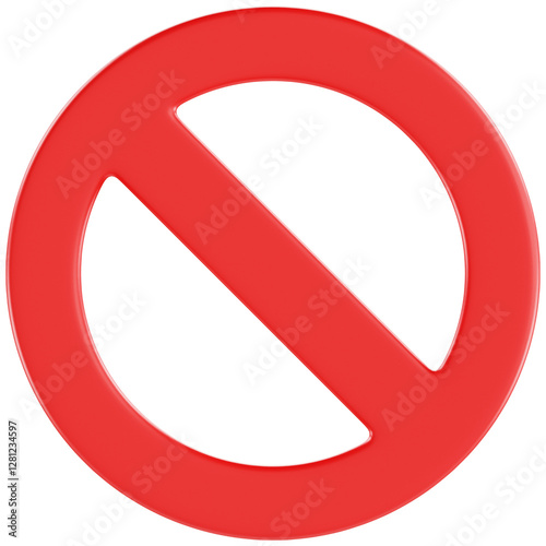Banned Emoji 3D Illustration