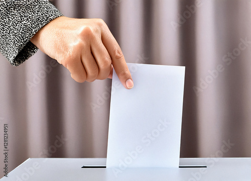 person steckt umschlag in den schlitz einer wahlurne