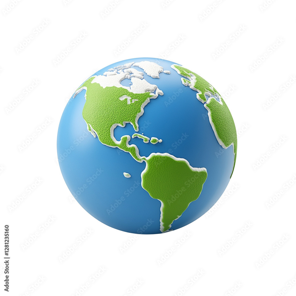 A vibrant globe illustrating planet earth. A vibrant globe illustrating planet earth.