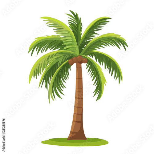 2D flat vector illustration Coconut tree trunk icon isolated on a white background.

