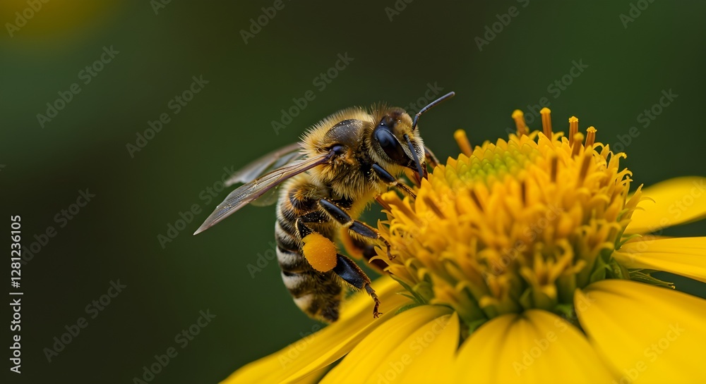 Take a macro photo of a bee on a flower Take a macro photo of a bee on a flower