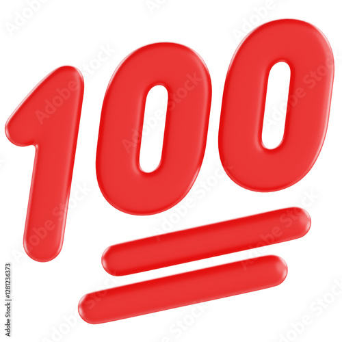 Hundred Point Emoji 3D Illustration