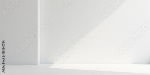 Wallpaper Mural Clean Minimalist White Room Interior Design Studio Space with Sunlight Beam Illumination Torontodigital.ca