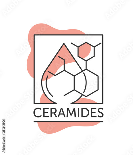 Ceramides emblem or logo template of skincare products