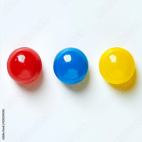 off white Background 3 colorblue red yellow candy photo photo