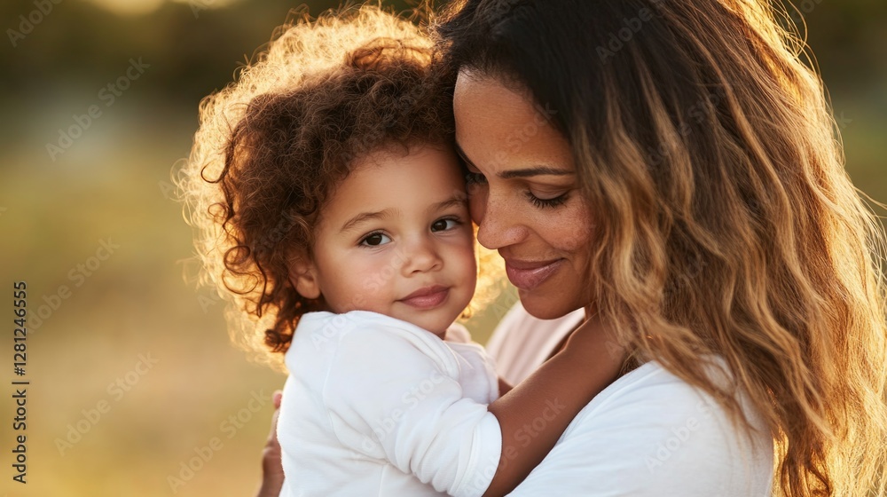 capture heartfelt moment showing mother of diverse ethnicity lovingly embracing her child in serene environment outdoors capture heartfelt moment showing mother of diverse ethnicity lovingly embracing her child in serene environment outdoors