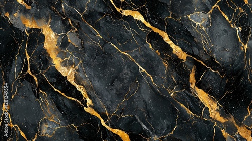Black marble with gold veins, symbolizing luxury and timeless beauty. Great for backgrounds, designs, and high-end product presentations.