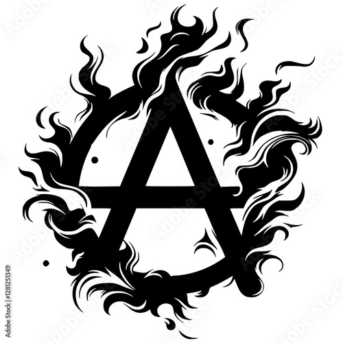 Fire anarchy symbol silhouette